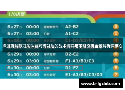 深度拆解欧冠淘汰赛对阵背后的战术博弈与策略玄机全景解析探核心 深度拆解欧冠淘汰赛对阵背后的战术博弈与策略玄机全景解析探核心